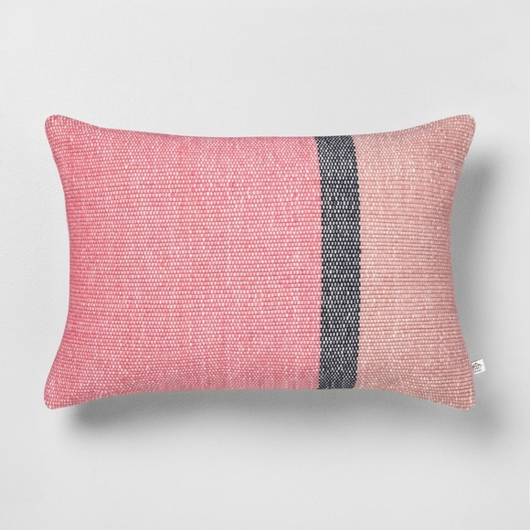 Hearth & Hand Color blocked oblong Pillow Rose - Picture 1 of 5